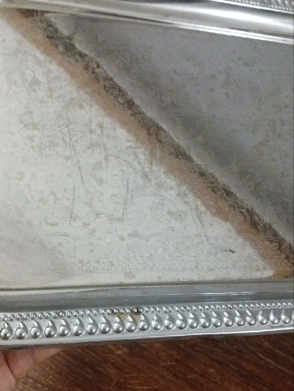 Metal Serving Tray - Silver Decorative Home Bath Tray